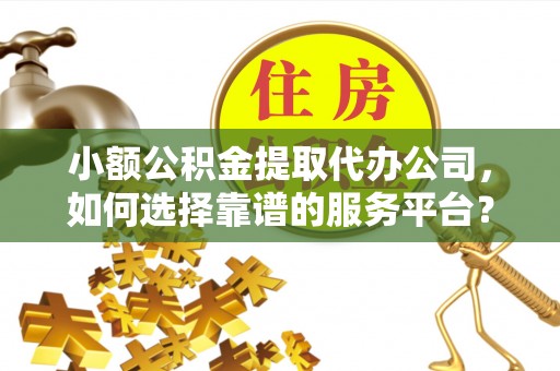 连云小额公积金提取代办公司，如何选择靠谱的服务平台？