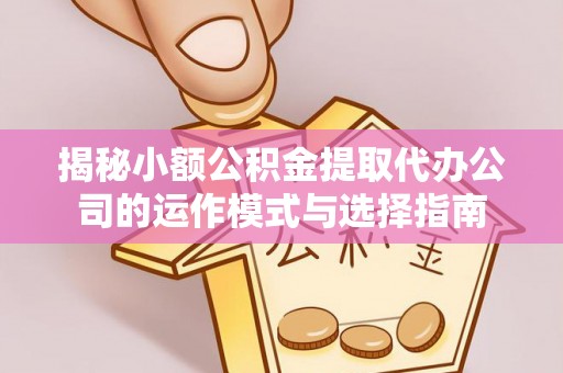 连云揭秘小额公积金提取代办公司的运作模式与选择指南